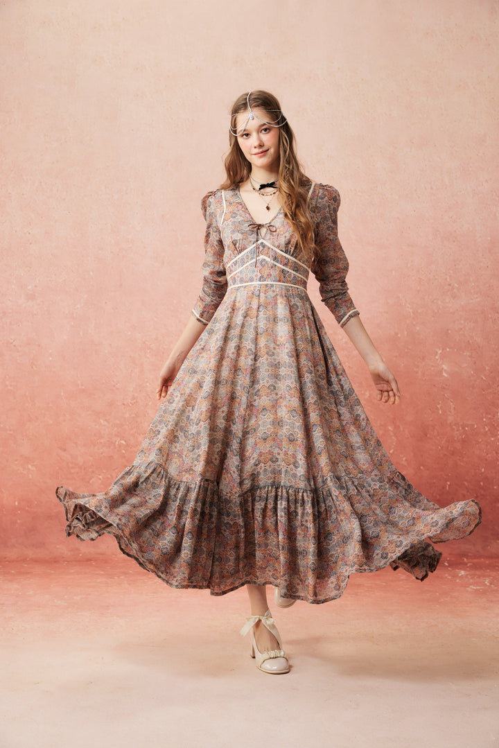 Chelse 19 |Longsleeved Linen Dress Gown
