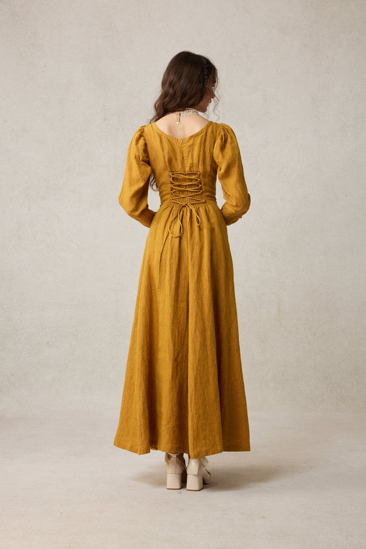 Azalea 23 | Linen Corset Evening Dress