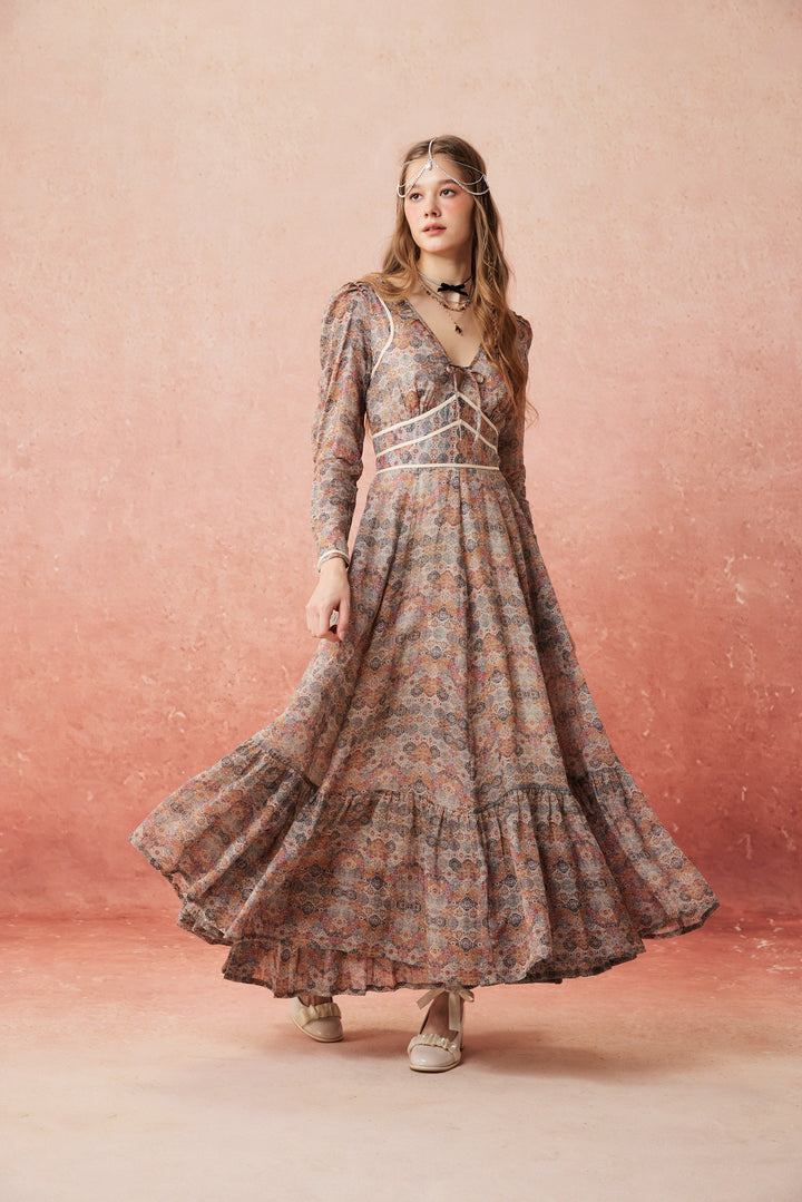 Chelse 19 |Longsleeved Linen Dress Gown