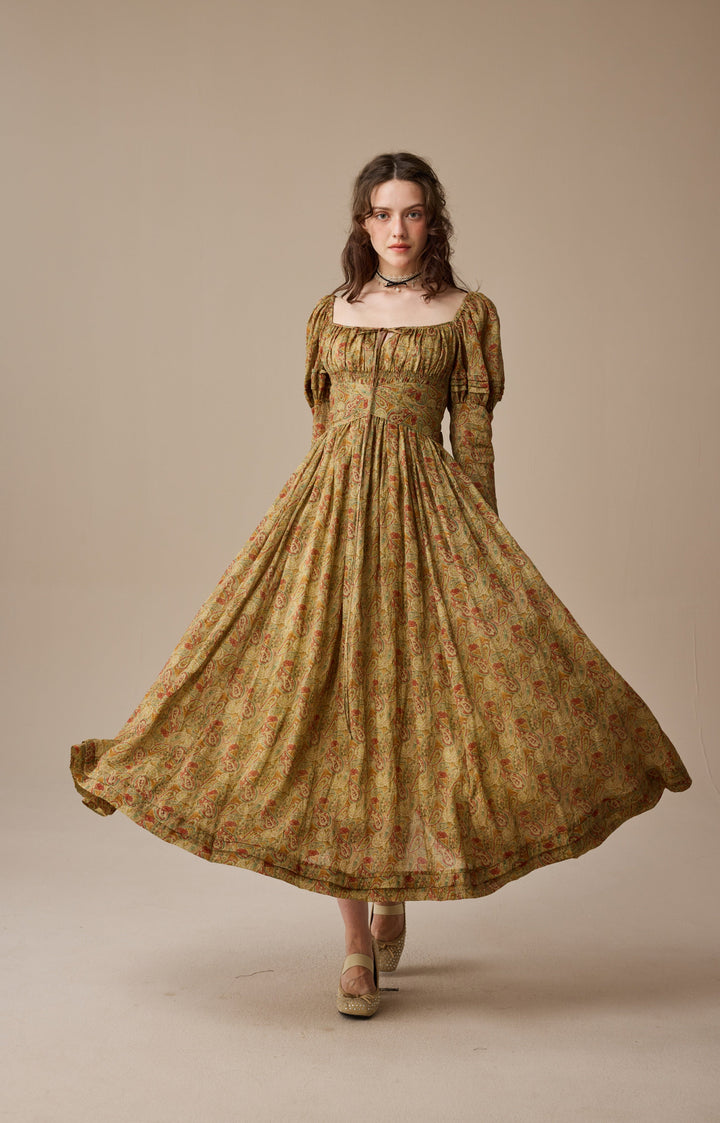 Paisley 11 | Elegant Floral Linen Dress