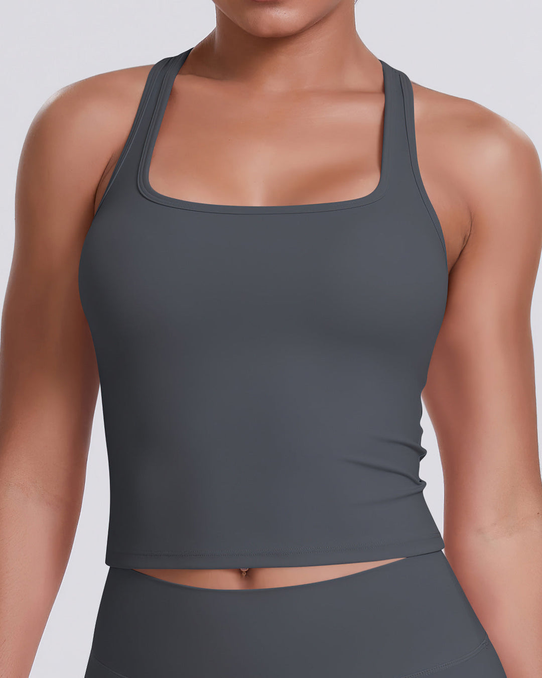Alina Crop Top - Dark Grey