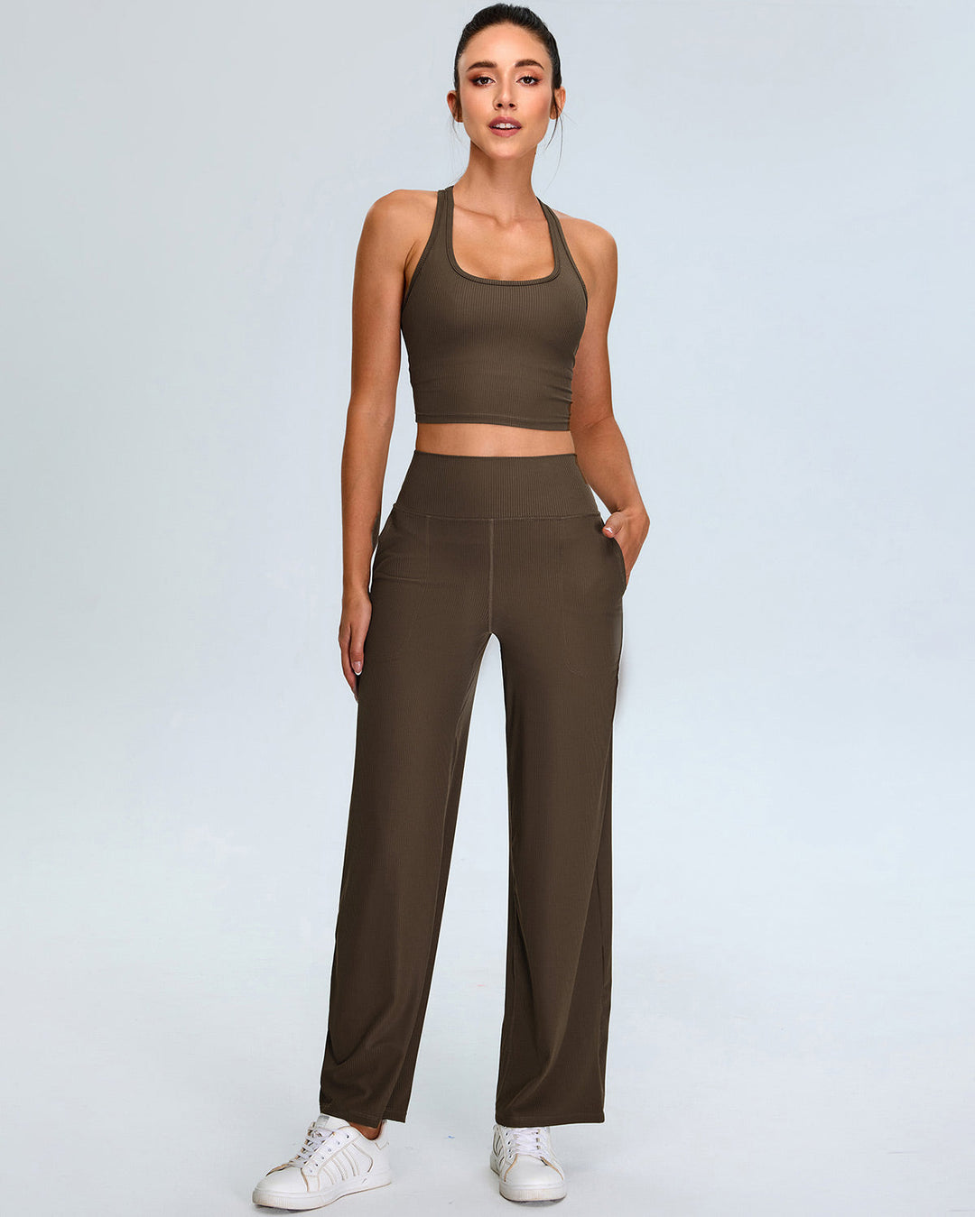 Calista Crop Top - Brown
