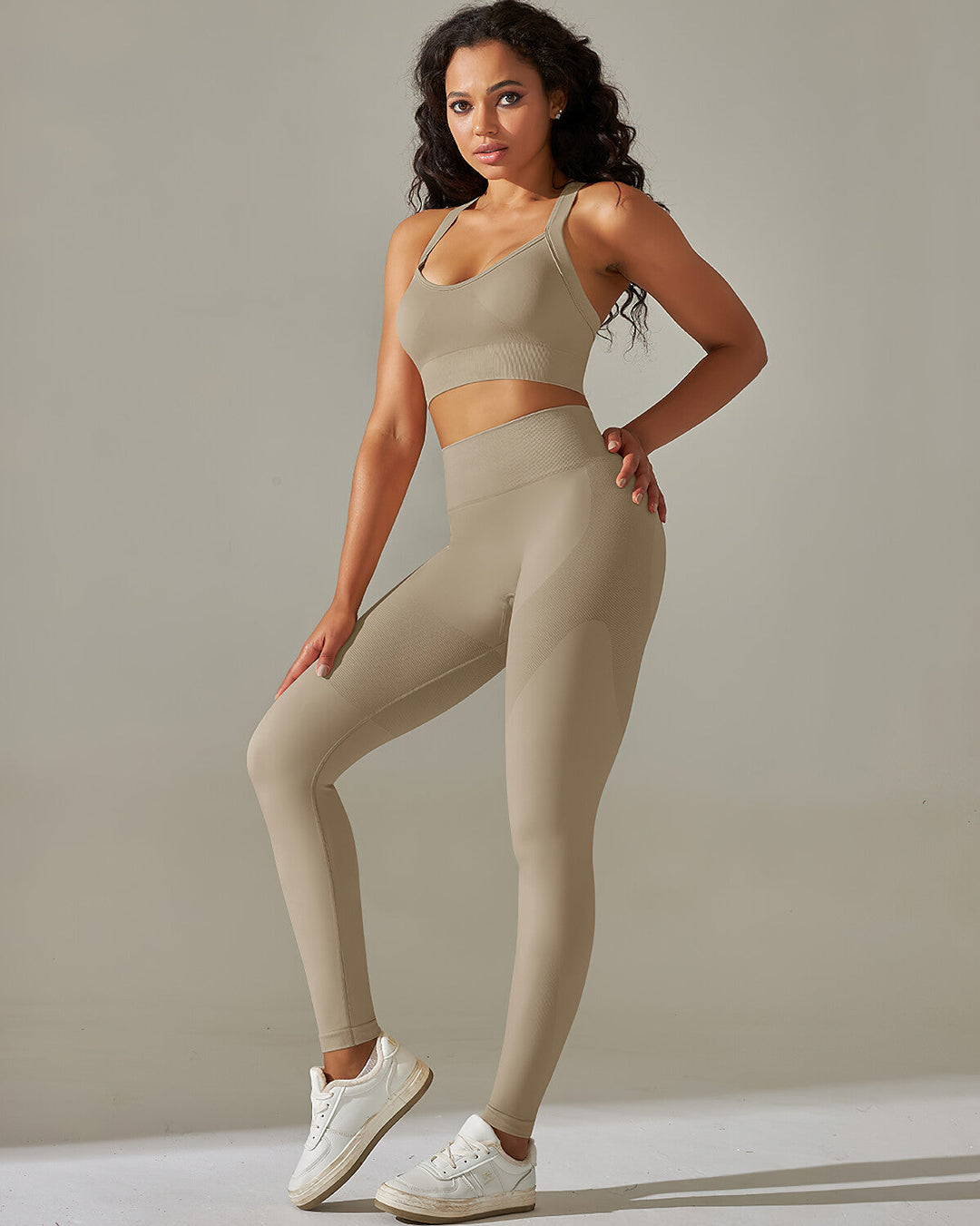 Cleo Crossback Sports Bra - Khaki