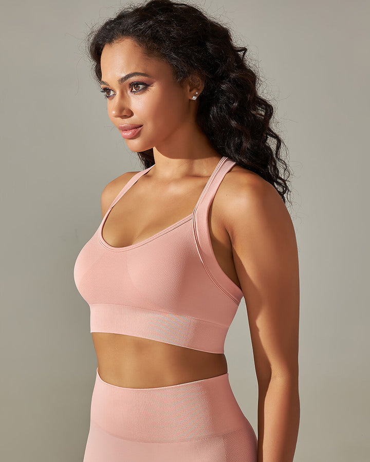 Cleo Crossback Sports Bra - Pink