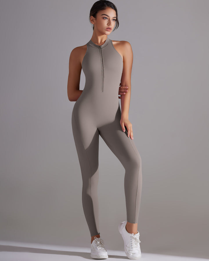 Coralie Seamless Scrunch Jumpsuit - Ash Brown