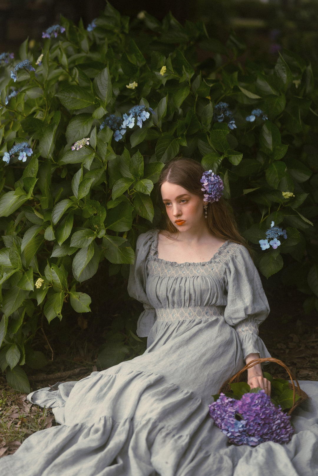 Cloud 21 | smocking embroidery linen dress