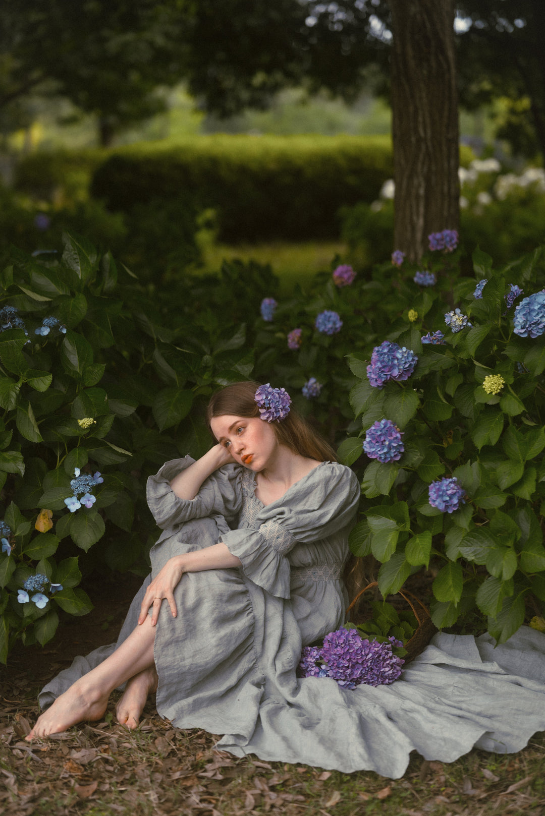 Cloud 21 | smocking embroidery linen dress