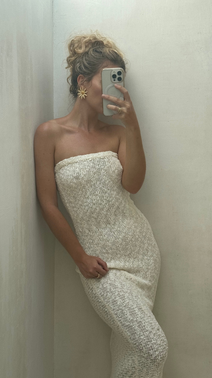 ELV KNIT DRESS creme