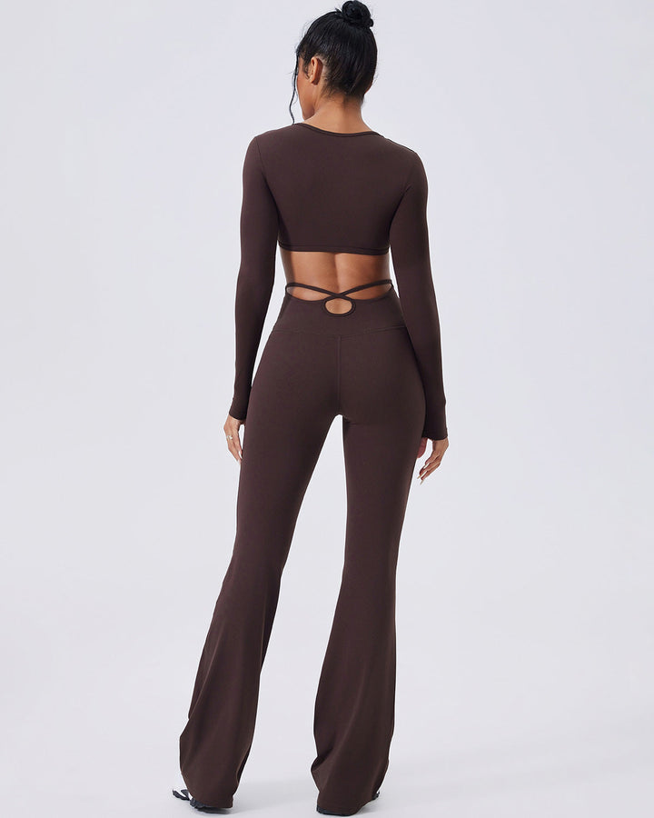 Elise Flare Leggings - Brown