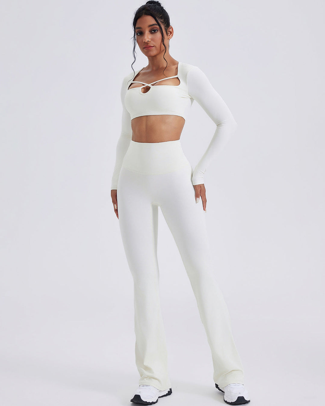 Elise Flare Leggings - Cream