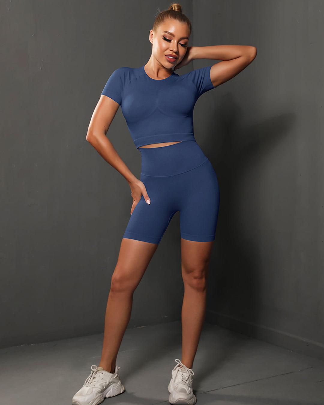 Ella Crop Top - Navy Blue