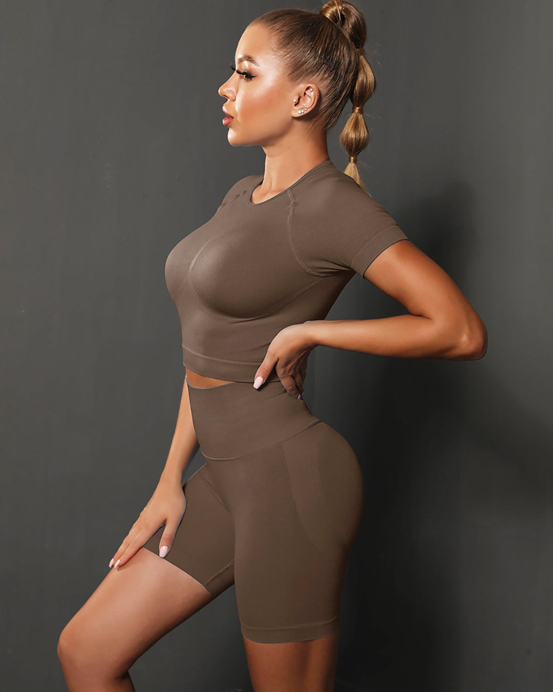 Ella Seamless Shorts - Brown