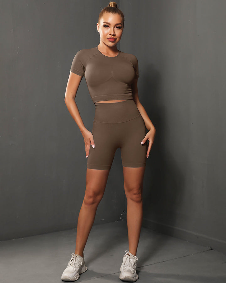 Ella Seamless Shorts - Brown