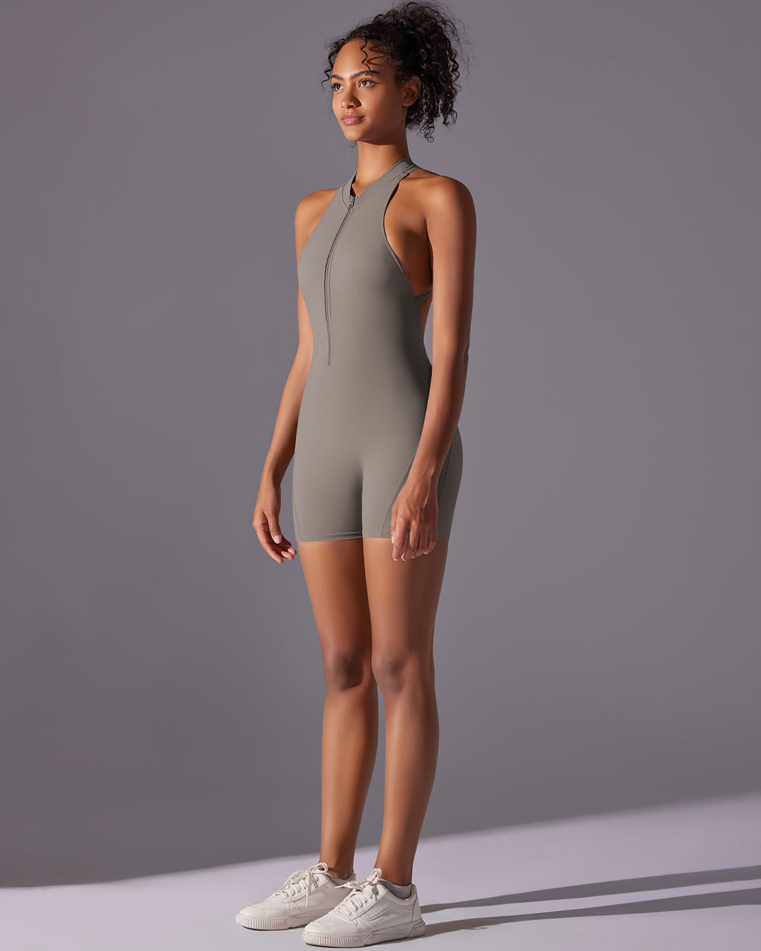Elodie Seamless Scrunch Jumpsuit - Ash Brown