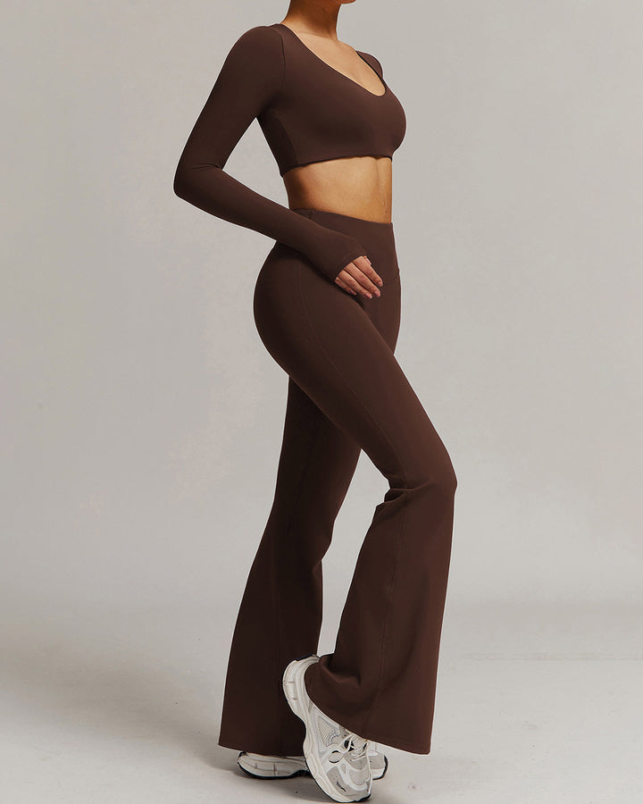 Eula Flare Leggings - Brown
