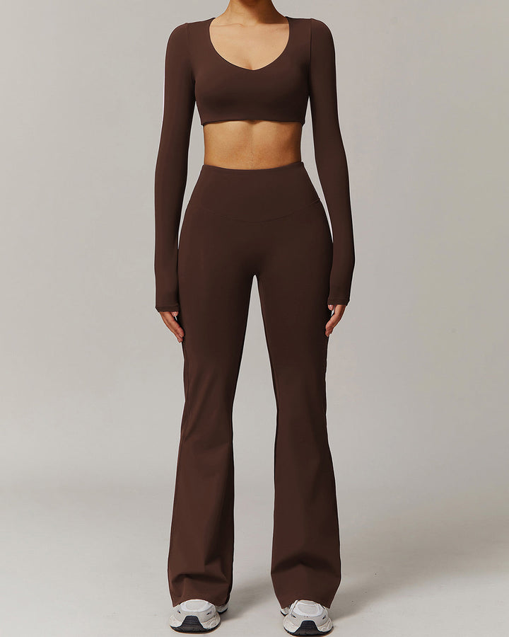 Eula Flare Leggings - Brown