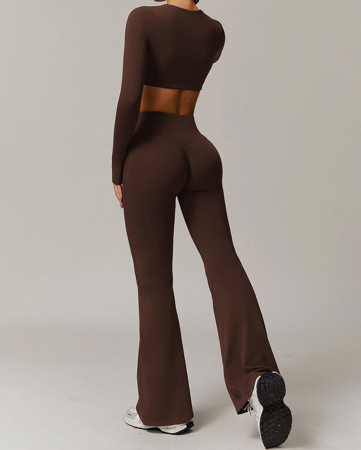 Eula Flare Leggings - Brown