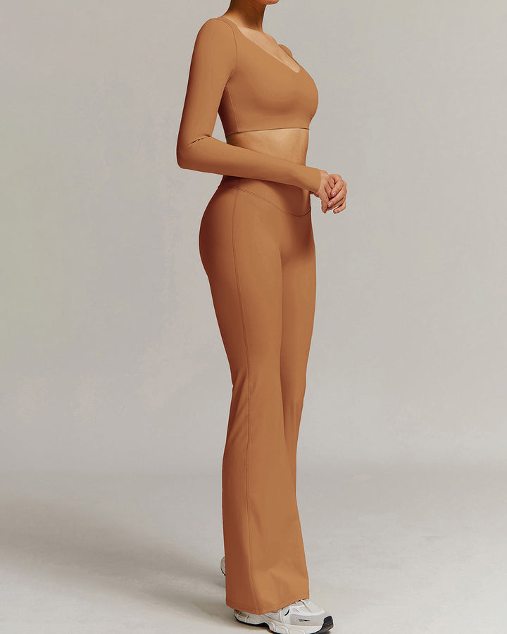Eula Flare Leggings - Caramel