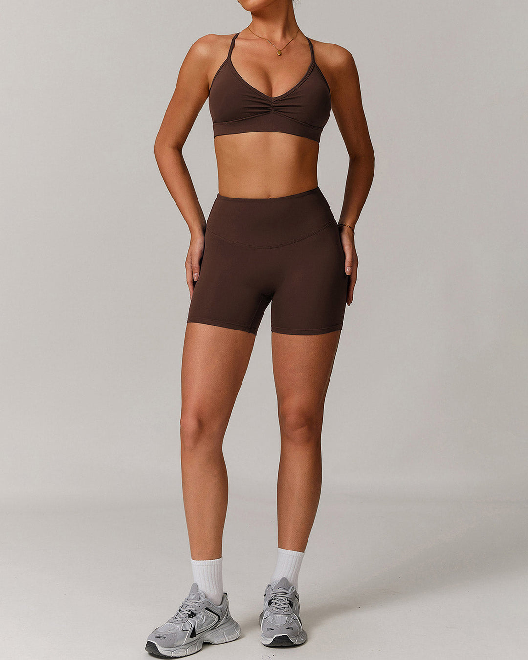 Eula Seamless Shorts - Brown