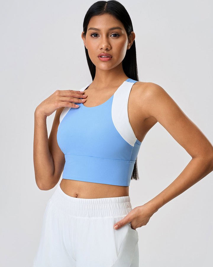 Evadne Crop Top - Blue