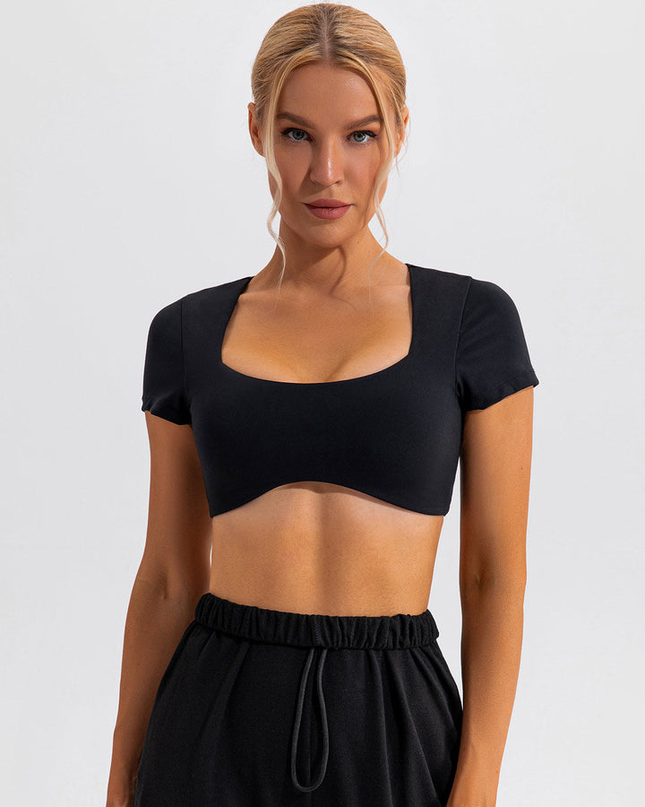 Fleur Crop Top - Black