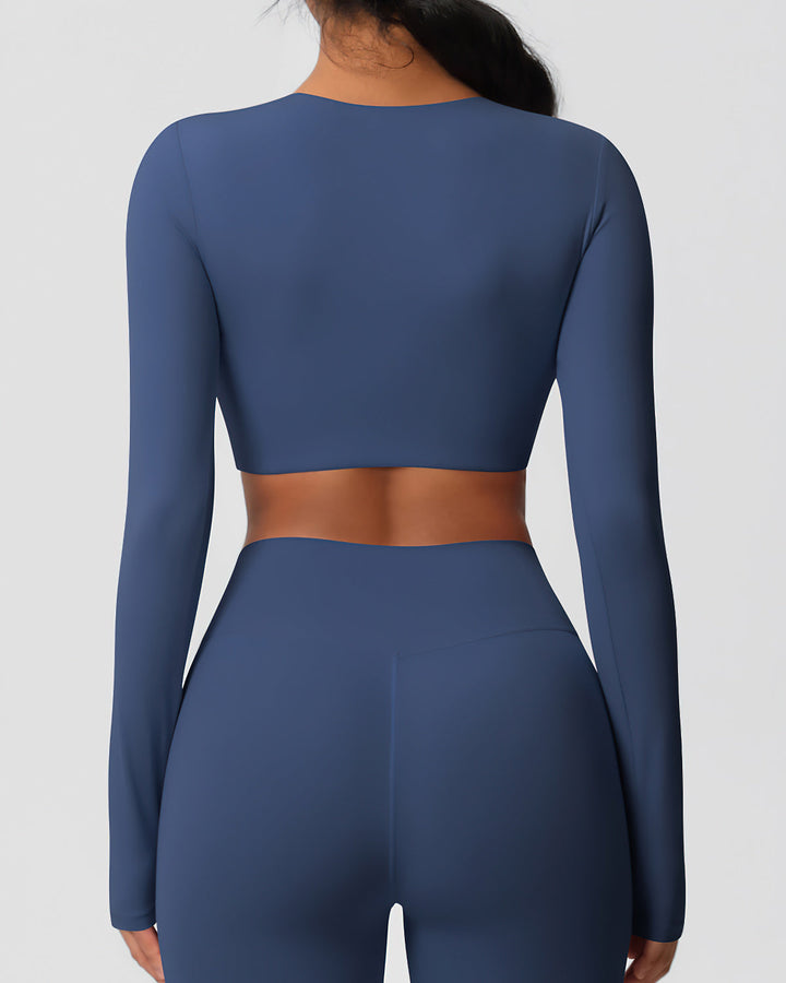 Gwen Cropped Long Sleeve - Navy