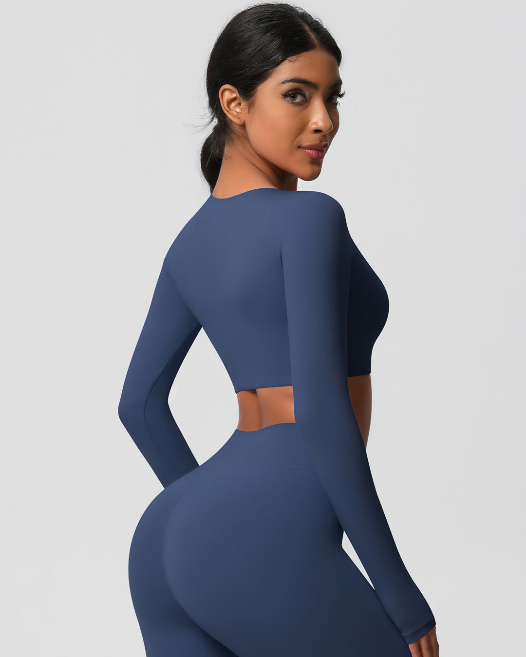 Gwen Cropped Long Sleeve - Navy