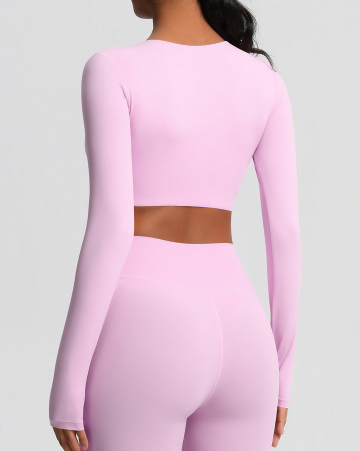 Gwen Cropped Long Sleeve - Pink