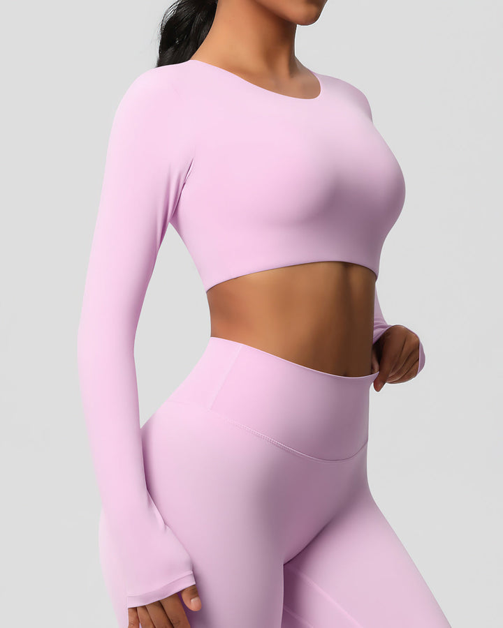 Gwen Cropped Long Sleeve - Pink
