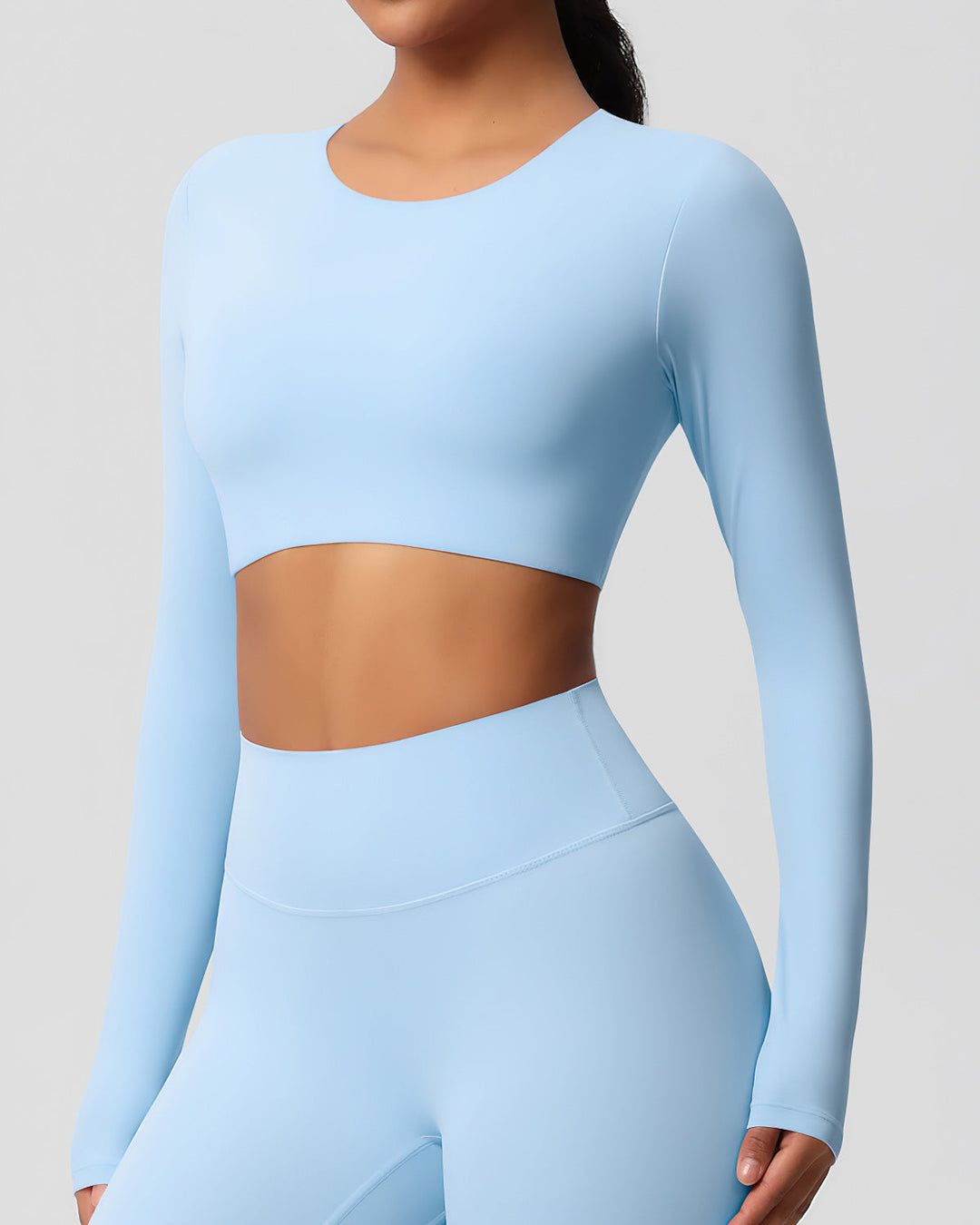 Gwen Cropped Long Sleeve - Sky Blue