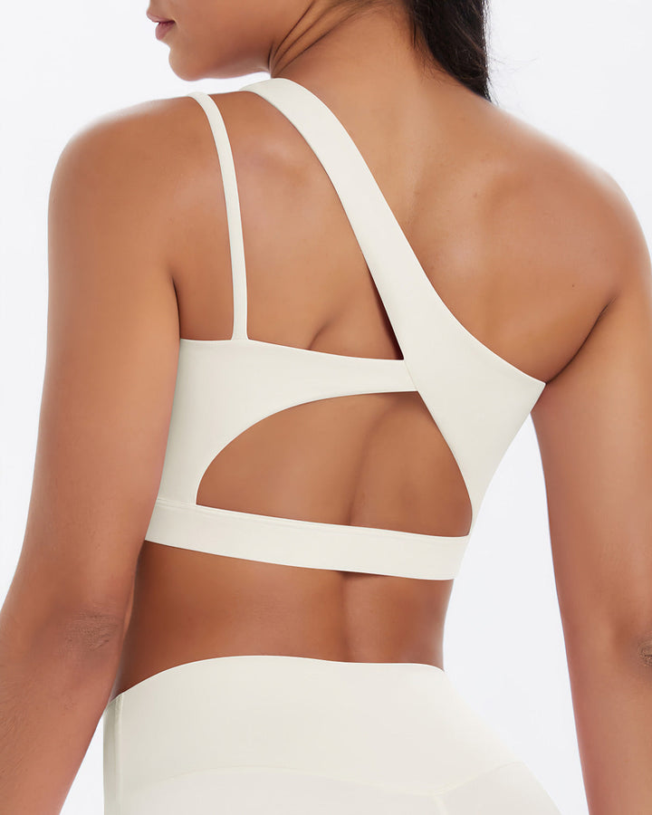 Gwen One-Shoulder Sports Bra - Cloud