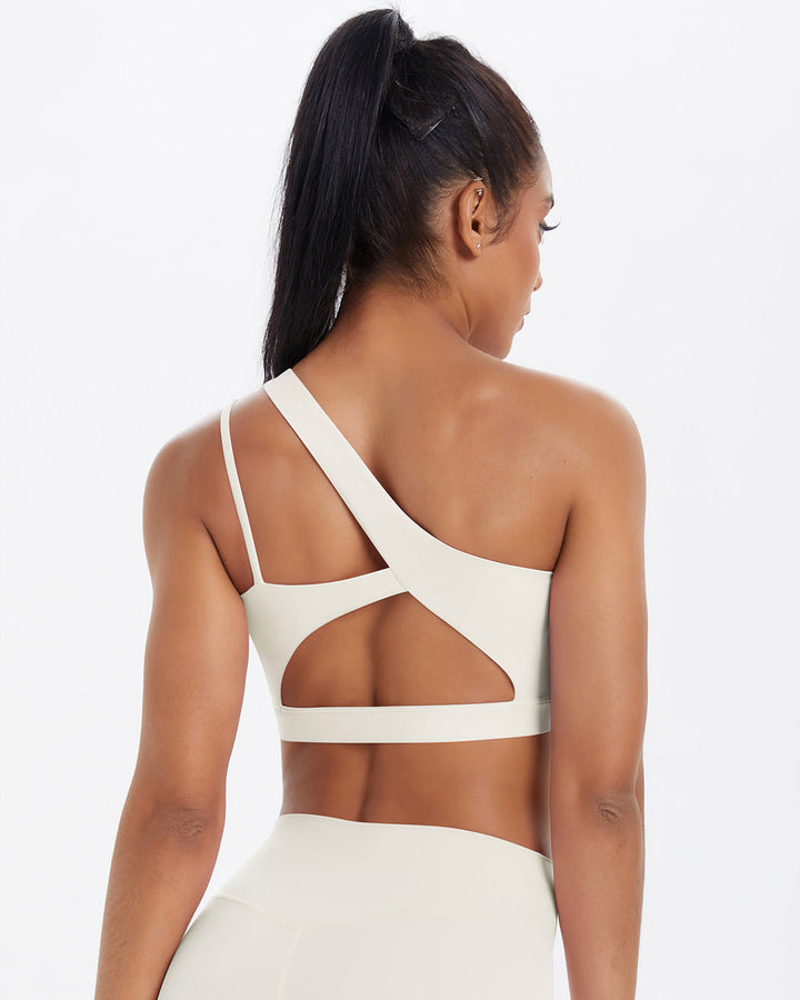 Gwen One-Shoulder Sports Bra - Cloud