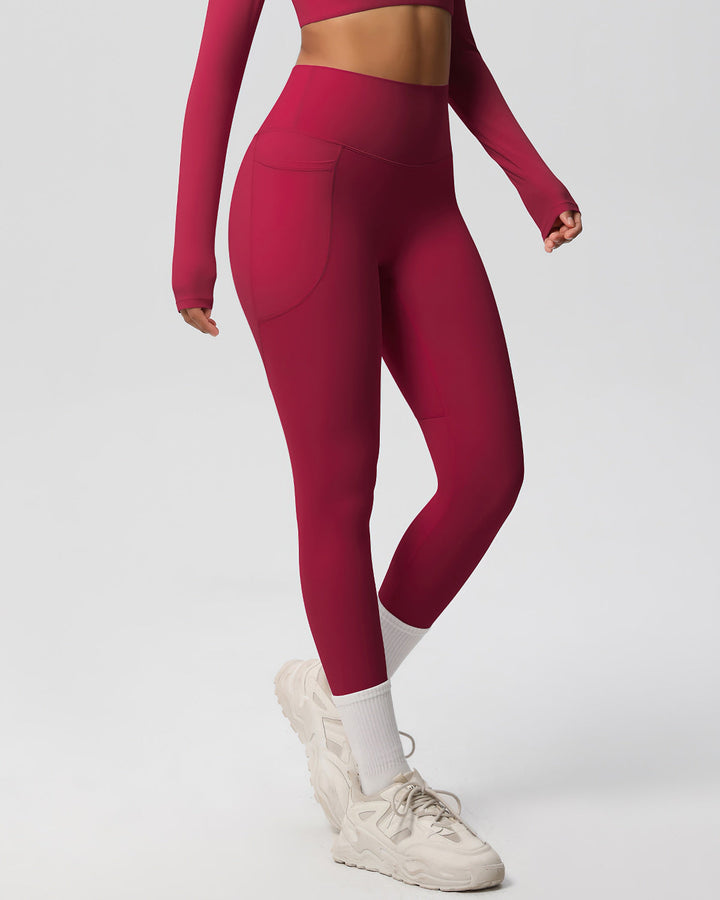 Gwen Pocket Leggings - Carmine