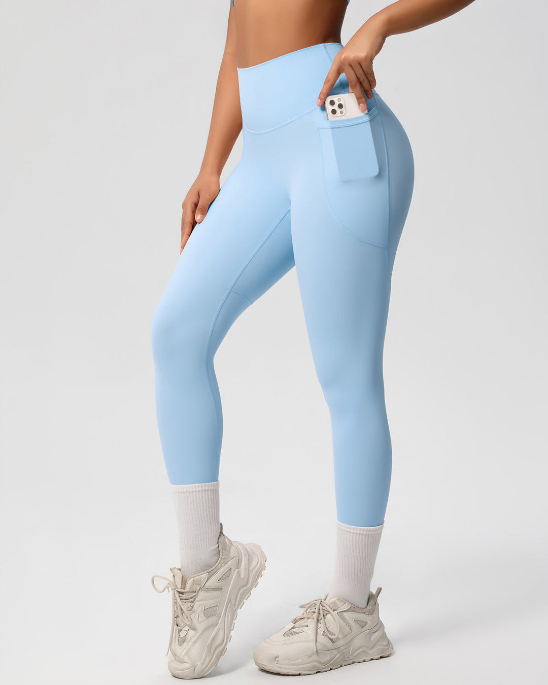 Gwen Pocket Leggings - Sky Blue