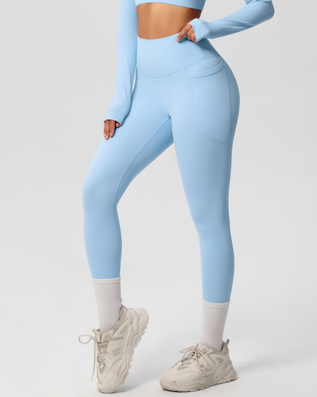 Gwen Pocket Leggings - Sky Blue