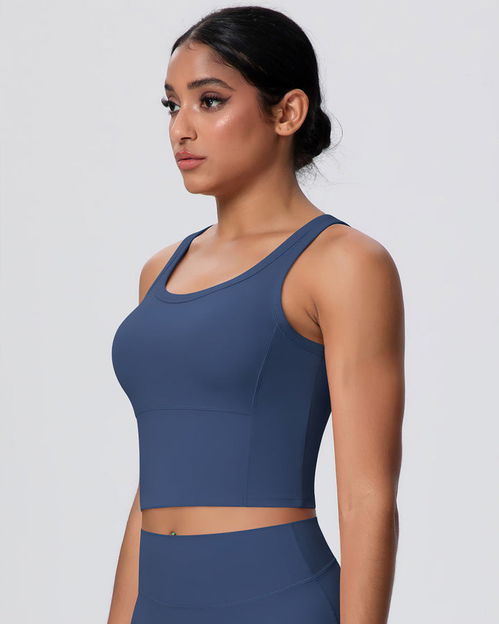 Gwen Racerback Top - Navy