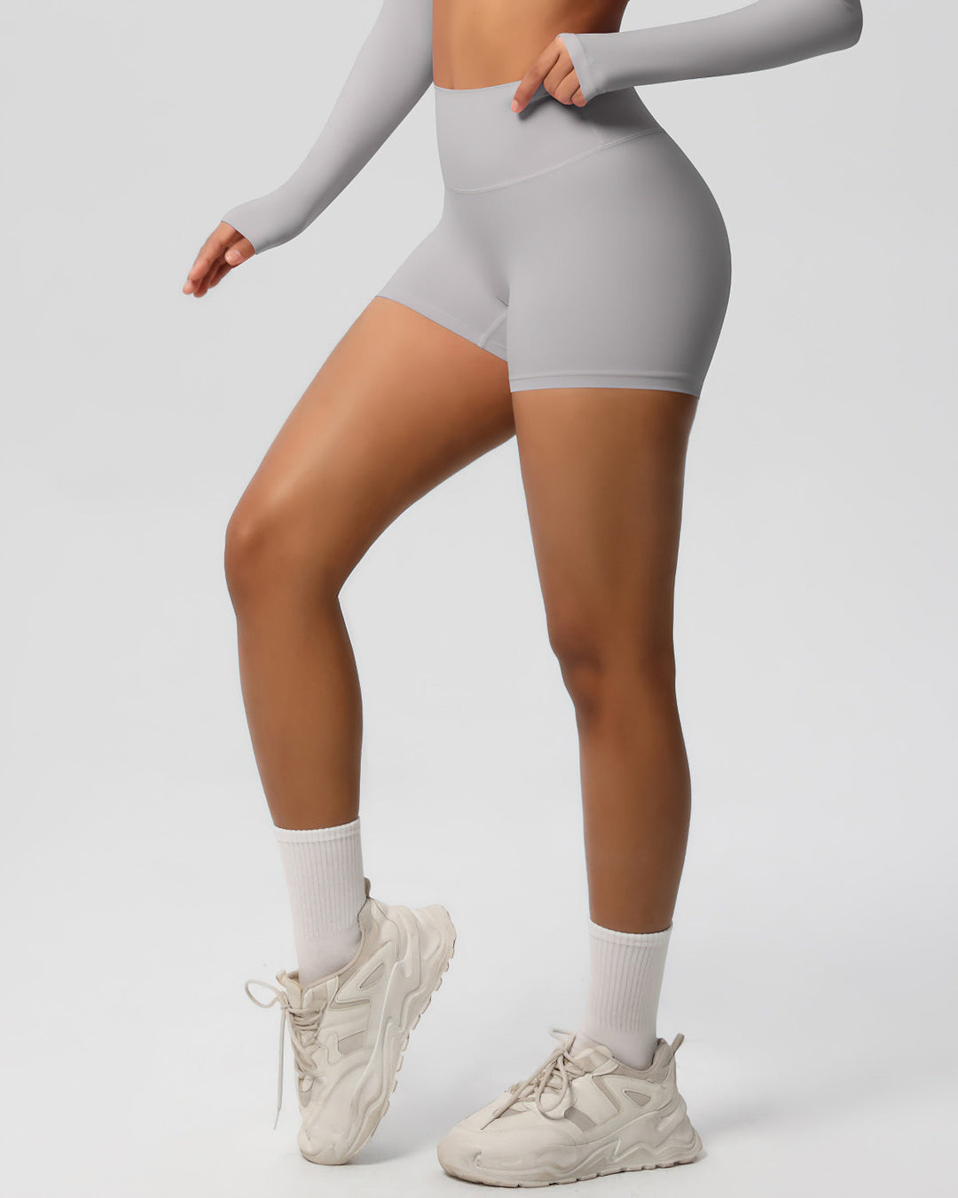 Gwen Seamless Shorts - Light Grey
