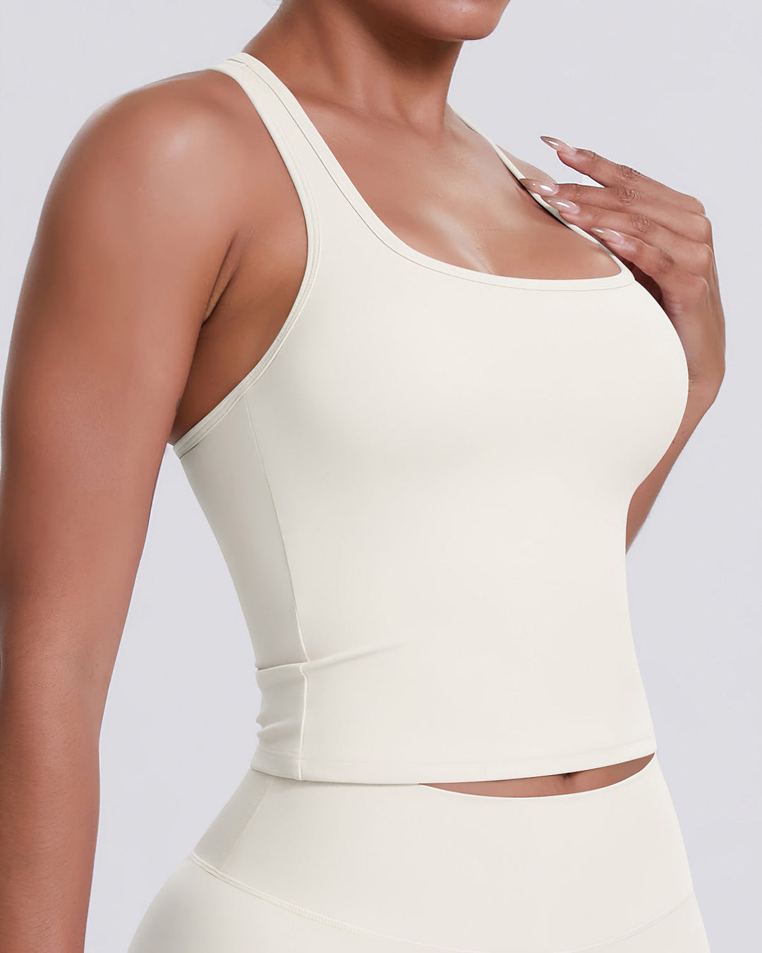Gwen T-Back Top - Cloud