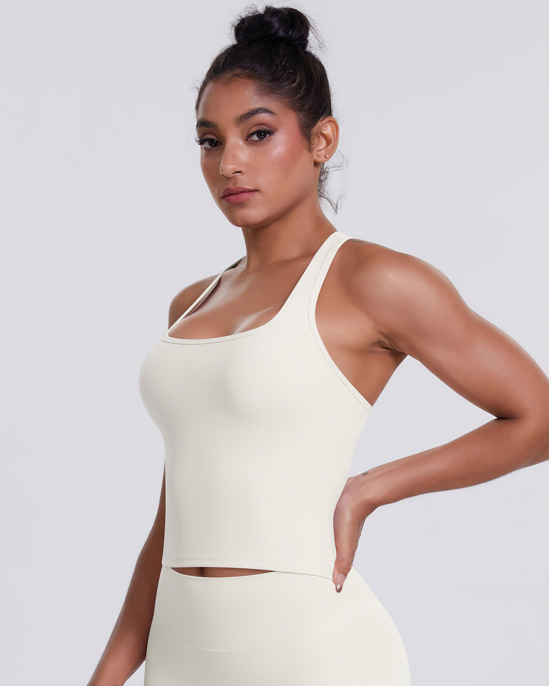 Gwen T-Back Top - Cloud