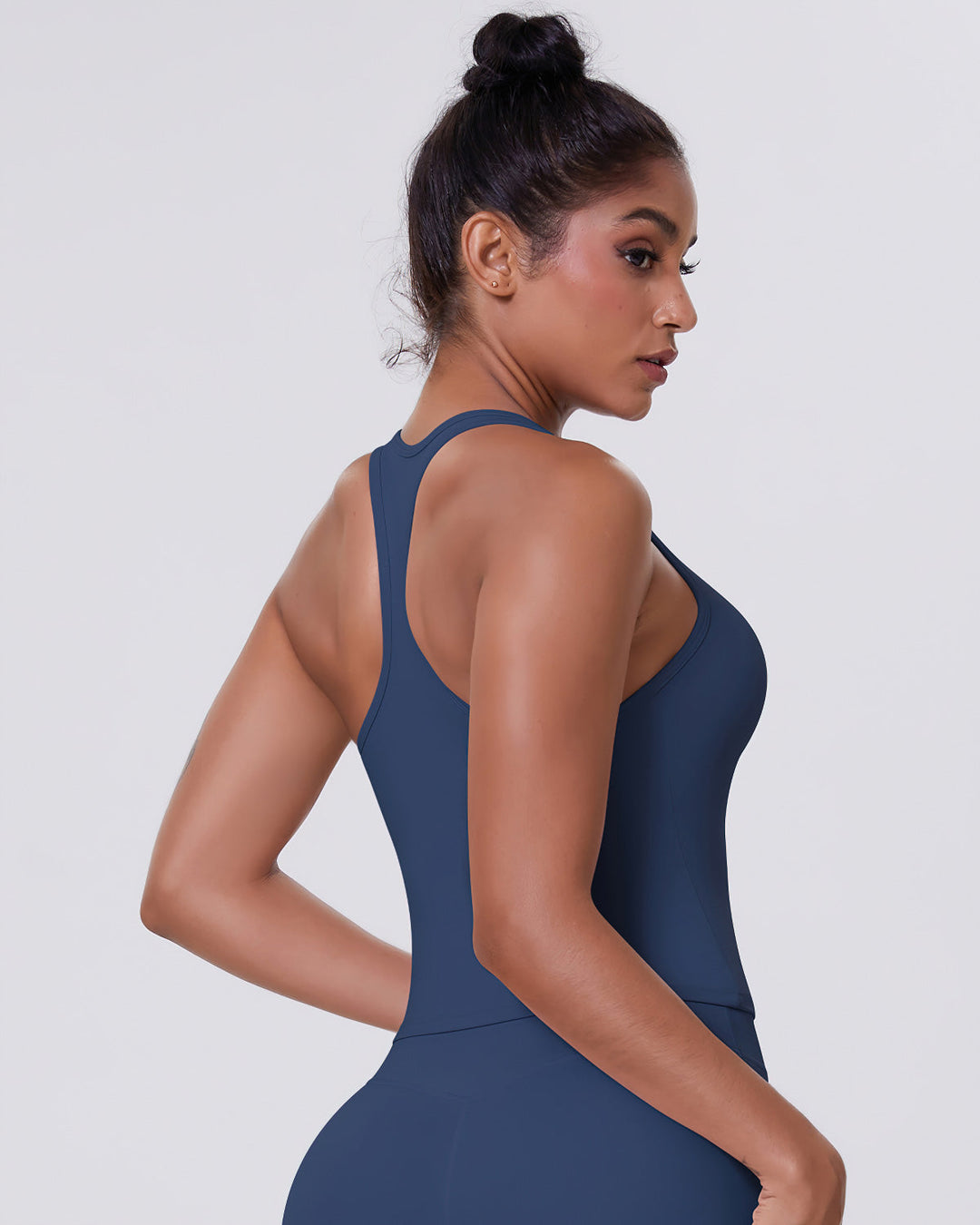 Gwen T-Back Top - Navy