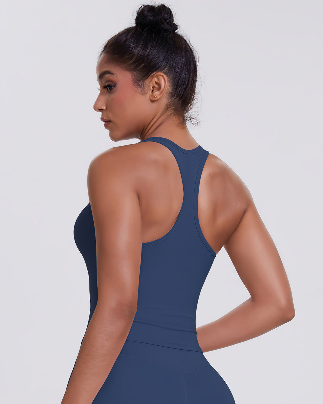 Gwen T-Back Top - Navy