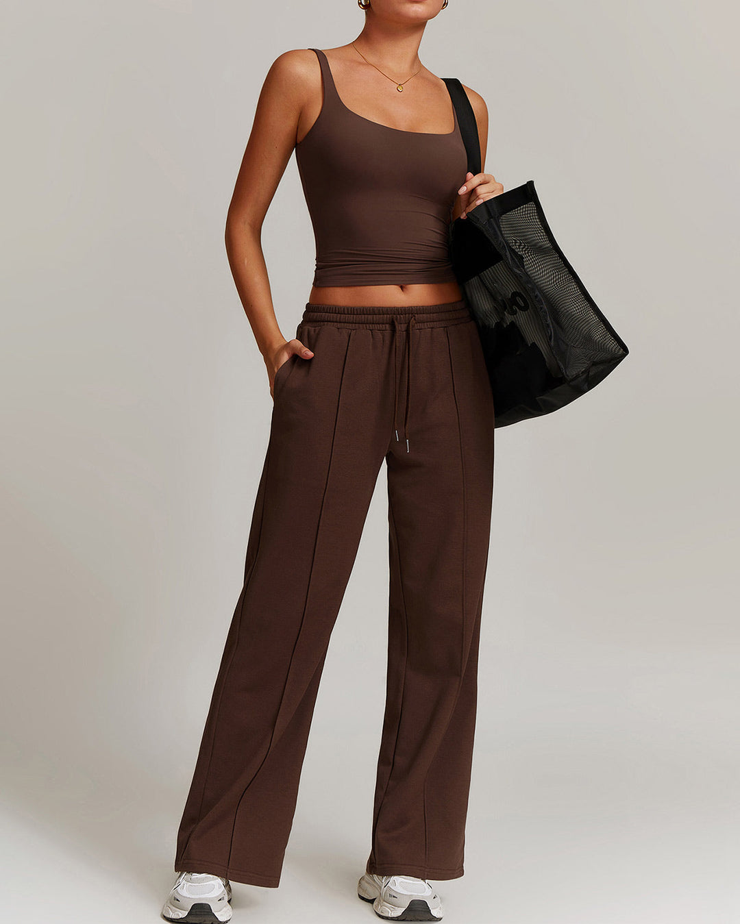 Harlow Crop Top - Brown