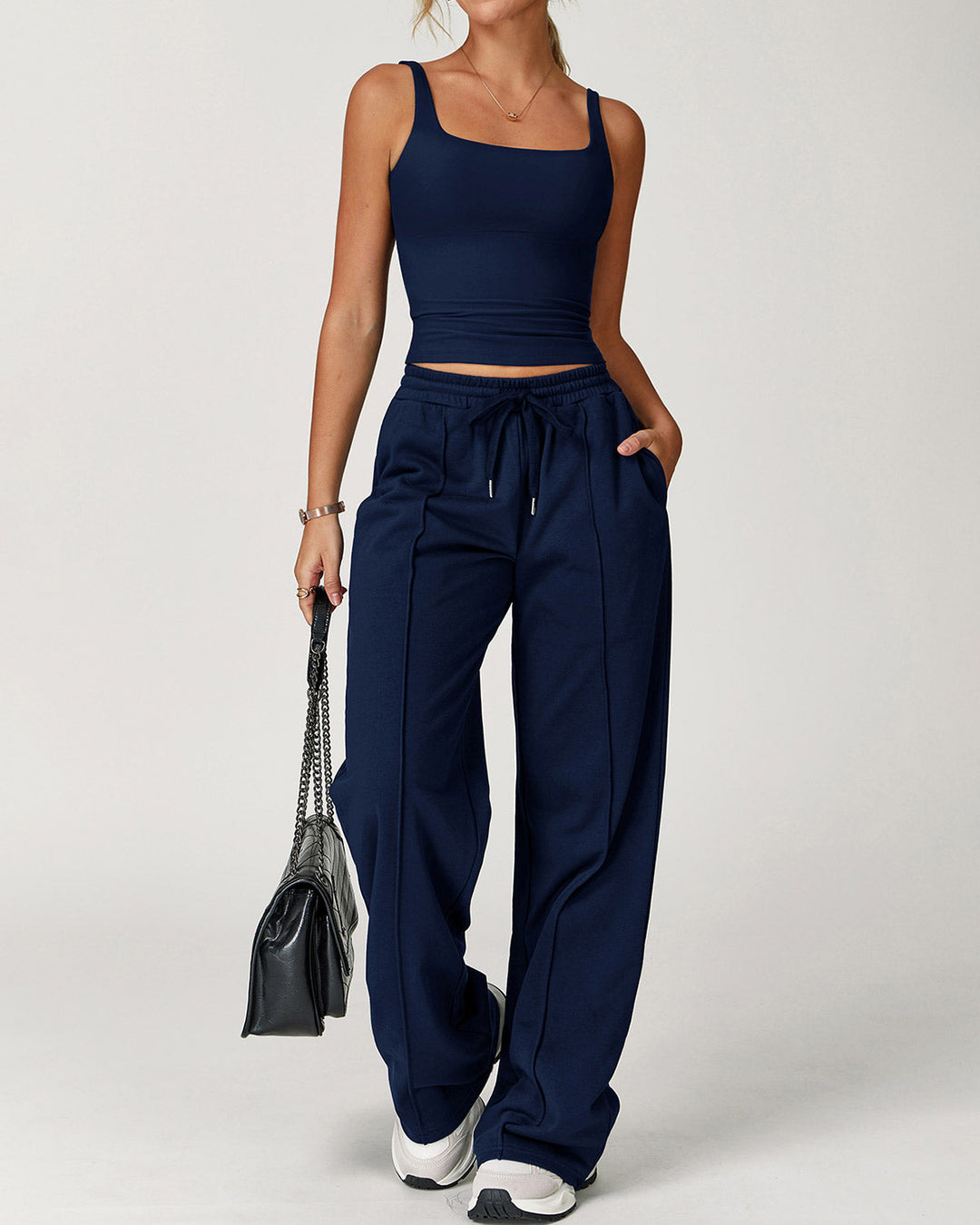 Harlow Crop Top - Navy