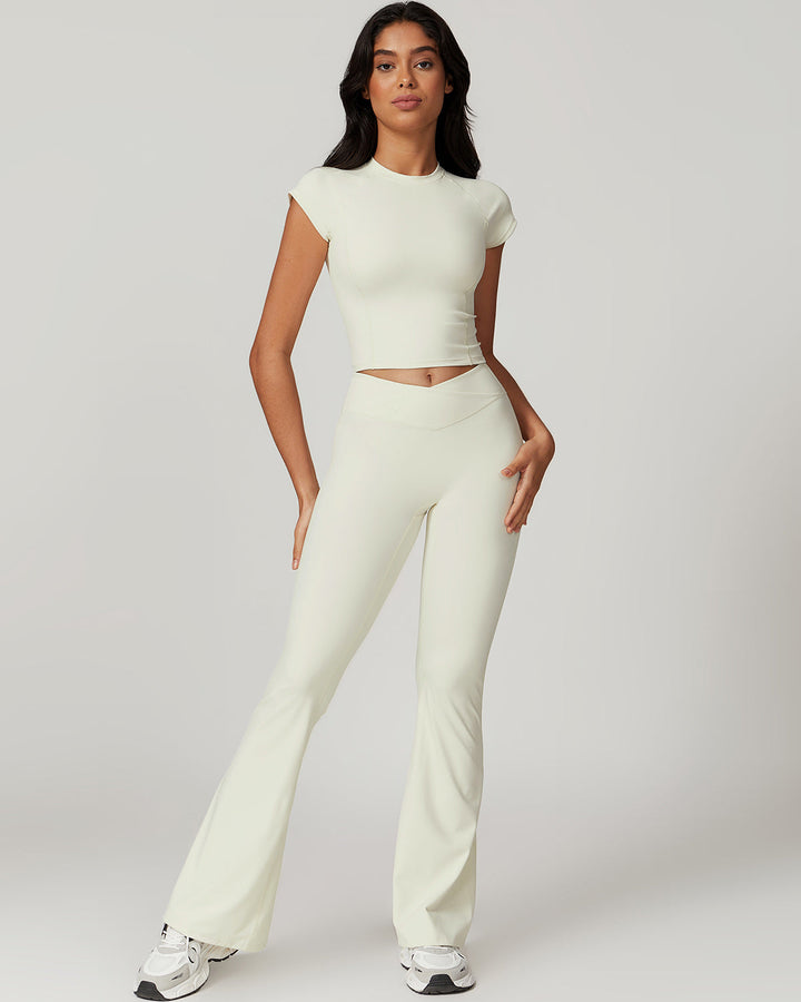 Hazel Scrunch Leggings - Beige
