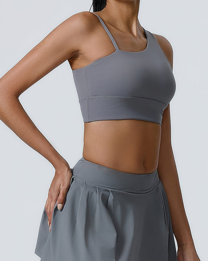 Heloise One-Shoulder Sports Bra - Grey