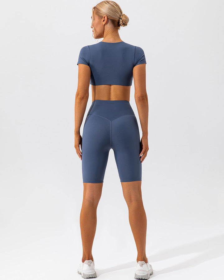 Kaia Biker Shorts - Slate Blue