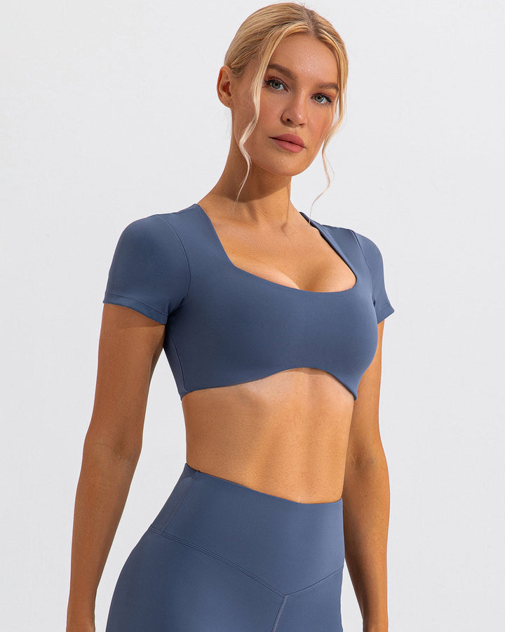 Kaia Crop Top - Slate Blue