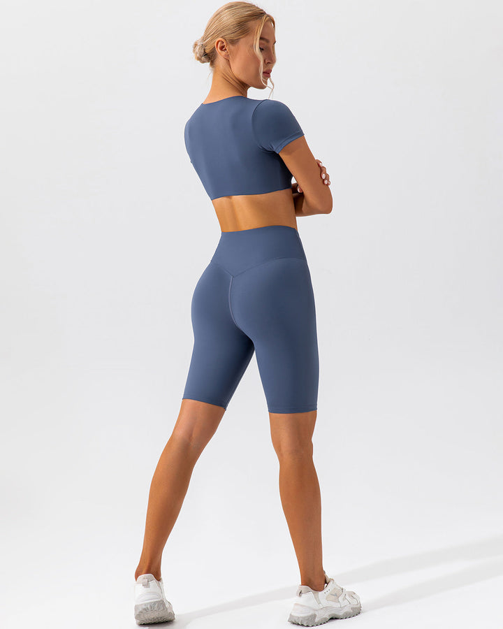 Kaia Crop Top - Slate Blue