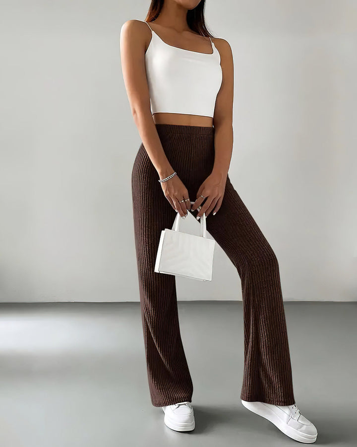 Quiana Knit Leggings - Brown