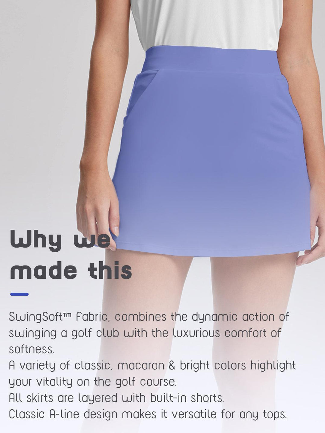Basic 16 Inch High Taille Skirt UPF50+